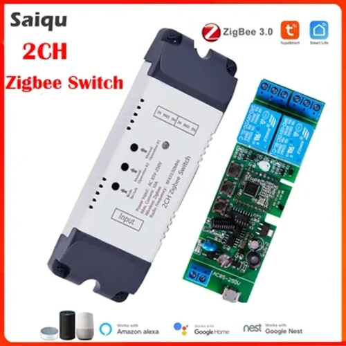 Viedā slēdža 2 kanālu releja modulis Zigbee Tuya WIFI motora modulis USB 5 V maiņstrāva līdzstrāva 7–32 V 85–250 V RF433 Viedā gaisma, garāžas durvju atvērējs