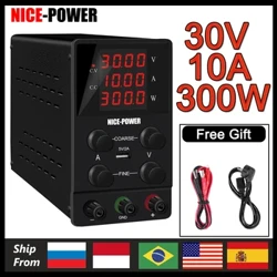 Trevlig USB DC Reglerad Lab Strömförsörjning Justerbar 30V 10A Laboratorie 60V 5A Spänningsregulator Stabilisator Bänk Källa DIY