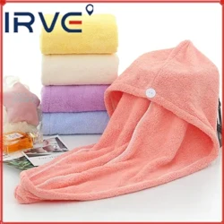 Gorro de pelo seco de secado rápido para mujer, toalla absorbente de lana Coral para la cabeza, gorro de baño grueso Ultra fino Vit, agua absorbente fuerte