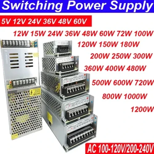 12 V Volt Switching Power Supply DC 5V 12V 24V 36V 48V 60V TO AC 220V 110V Transformator 200W 250W 300W 400W 500W 600W 700W SMPS