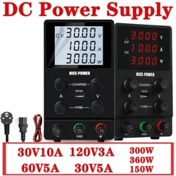 Alimentation cc réglable 30V 5A 30V 10A, stabilisateur de Source pour banc de laboratoire, affichage numérique couleur LCD, 4 jeux de fonctions de mémoire