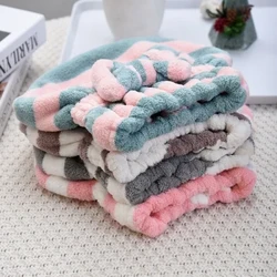 1pcs Dréchent Hoer Handduch Schnelldrocknend Hoer Cap Duschkappe fir Fraen Sträif Muster Super Absorbent Bad Accessoiren Hoer Bonnets