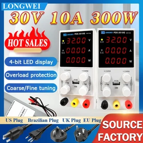 Longwei PDS-3010G Adjustable DC Power Supply Mobile Phone Repair 30V 10A Lab Bench Power Source Stabilized Switch Power Supply