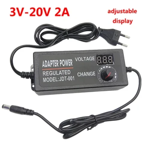 AC DC 3V hanggang 20V 9V 14.5V 14V Switching Adjustable Power Supply Source Display 3V 5V 6V 9V 12V 15V 18V 16V 2A Power Adapter