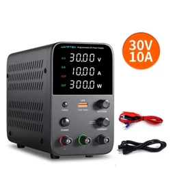 Fuente de alimentación de CC ajustable de WANTEK 30V 10A Fuente de alimentación programable de laboratorio 60V 5A Fuente de alimentación USB Alarma de cortocircuito