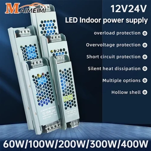 Aldaketa-iturria Argi-Transformadorea 60W 100W 200W 300W 400W DC 12V 24V Elikadura-iturburu egokitzailea Led Strip CCTVrako